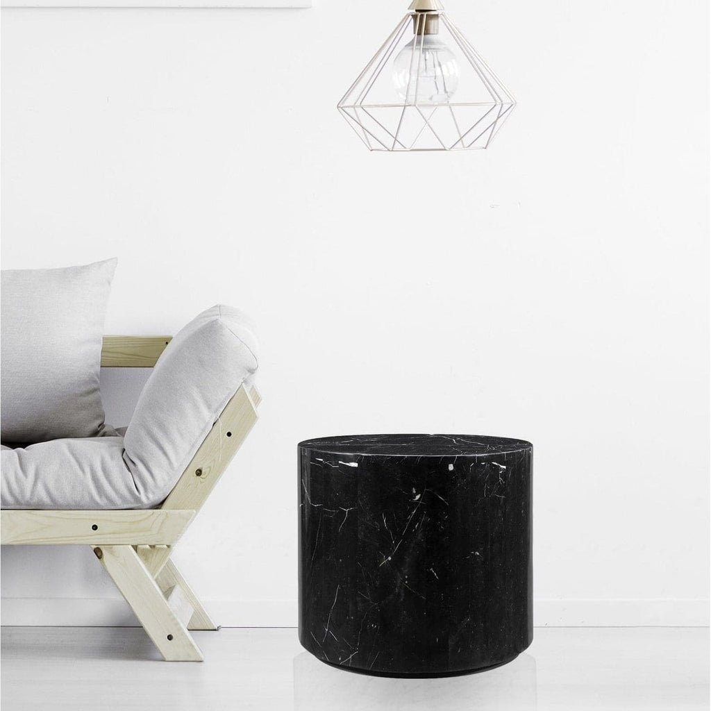 Nero Marquina Marble Side Table-France & Son-FVT040BLK-Side Tables-1-France and Son