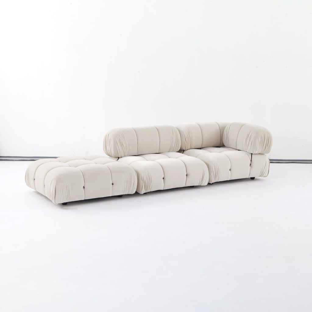 Bellini Modular Sofa Parts - Velvet-France & Son-FYS0761LIVORY-SectionalsLeft Arm Part (When Facing)-1-France and Son