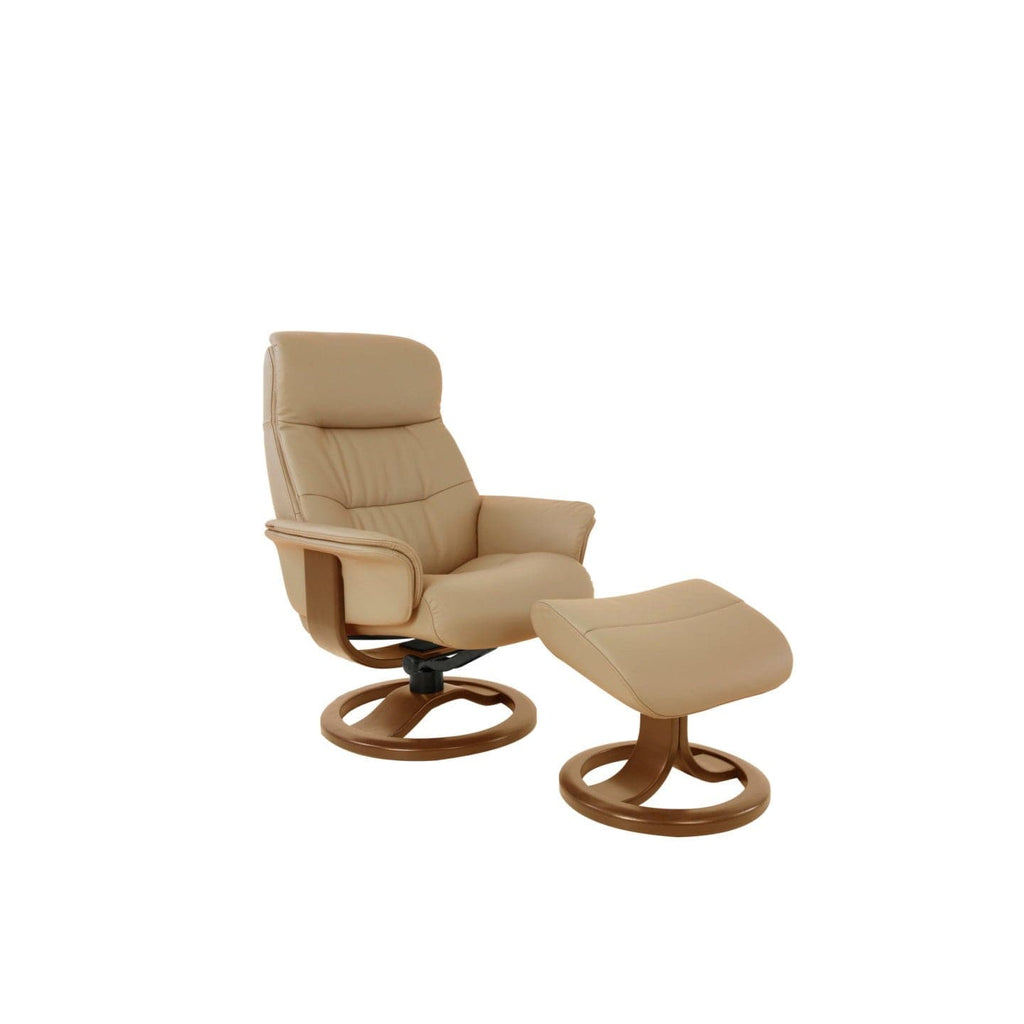 Anne R Small Recliner with Footstool-Fjords-FJORDS-610501-244-Lounge ChairsSoft Line Leather SL 244 Ice-1-France and Son