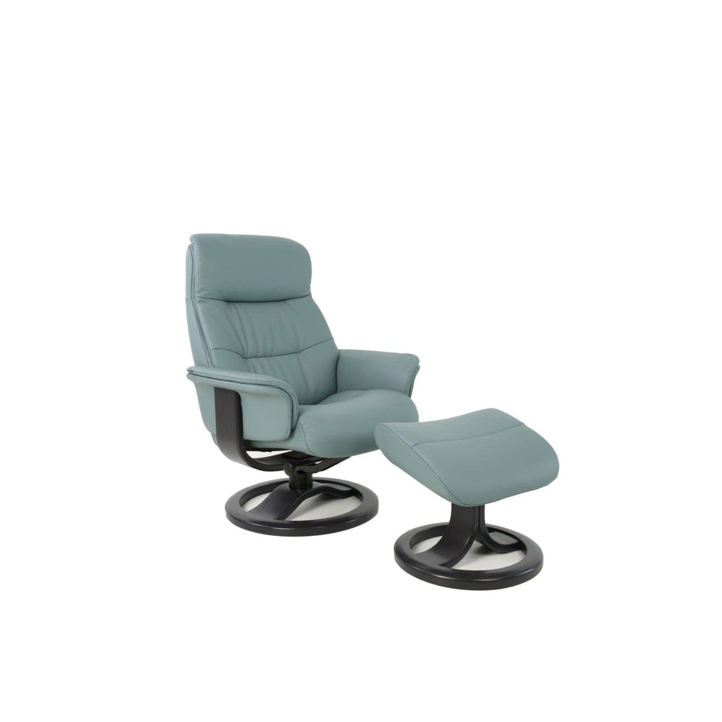 Anne R Large Recliner with Footstool-Fjords-FJORDS-611501-244-Lounge ChairsSoft Line Leather SL 244 Ice-2-France and Son