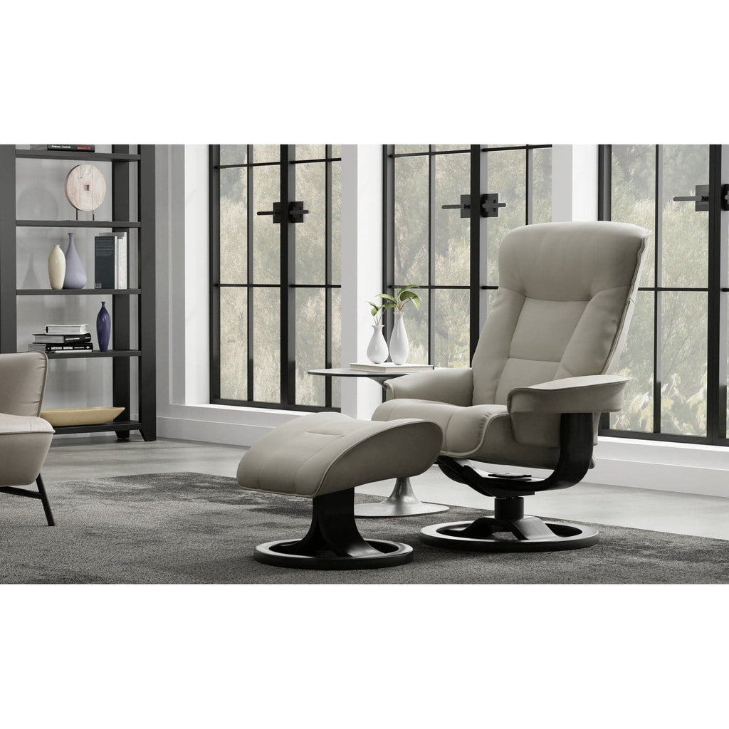 Bergen Large Recliner Lounge Chair With Footstool-Fjords-FJORDS-909UPI-133-Lounge ChairsNordic Leather Fog 133-1-France and Son