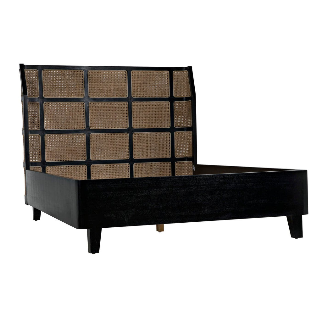Porto Bed A with Headboard And Frame - Queen-Noir-NOIR-GBED133QHB-A-Beds-1-France and Son