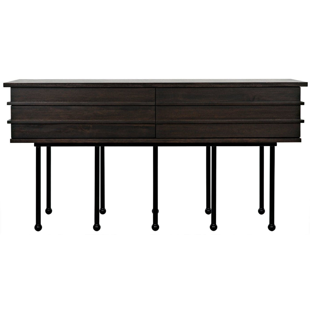 Oliver Console - Ebony Walnut-Noir-NOIR-GCON355EB-Media Storage / TV Stands-1-France and Son