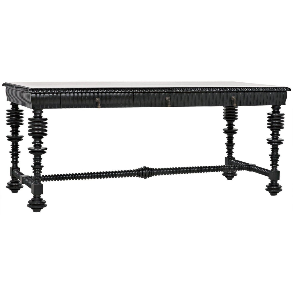 Portuguese Desk Large-Noir-NOIR-GDES115HB-DesksHand Rubbed Black-2-France and Son