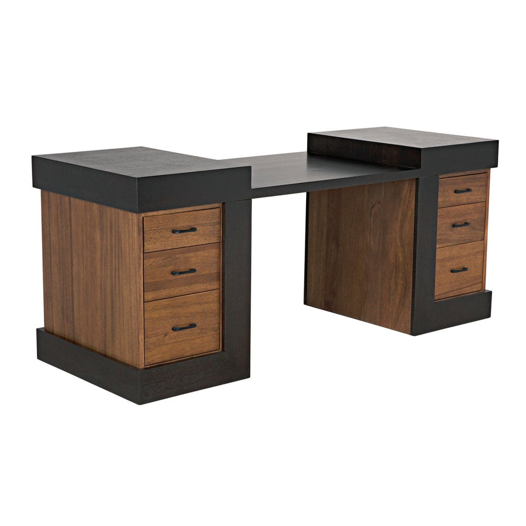 Bentley Desk - Dark / Ebony Walnut-Noir-NOIR-GDES194EBDW-Desks-1-France and Son