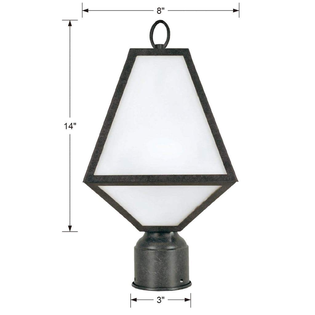 Brian Patrick Flynn Glacier Outdoor 1 Light Post-Crystorama Lighting Company-CRYSTO-GLA-9707-OP-BC-Outdoor Post Lanterns-1-France and Son
