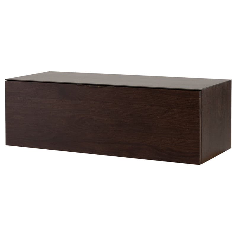 Drift Floating Drop-Down Cabinet-Nuevo-NUEVO-HGDA829-Sideboards & Credenzassmoked oak & antique brass accent-1-France and Son
