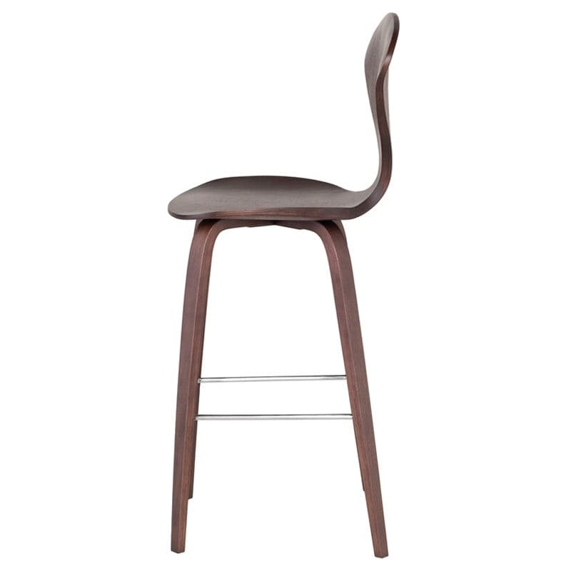 Satine Bar Stool-Nuevo-NUEVO-HGEM354-Bar StoolsWalnut & Silver footrest-1-France and Son