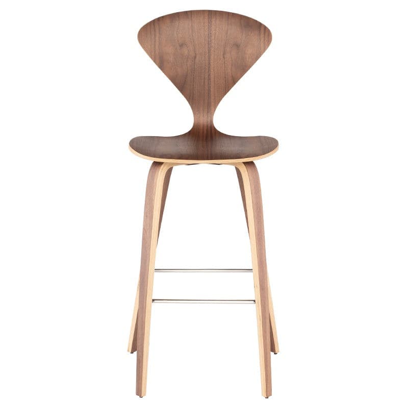 Satine Bar Stool-Nuevo-NUEVO-HGEM354-Bar StoolsWalnut & Silver footrest-1-France and Son