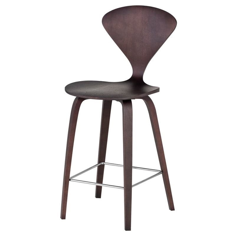 Satine Counter Stool-Nuevo-NUEVO-HGEM787-Bar StoolsWalnut & Black Leather-1-France and Son