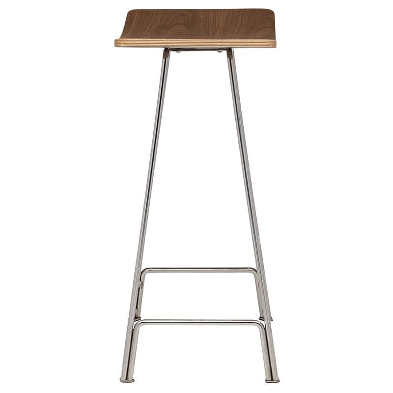 Kirsten Counter Stool-Nuevo-NUEVO-HGEM729-Bar Stoolspolished stainless frame-Walnut-1-France and Son
