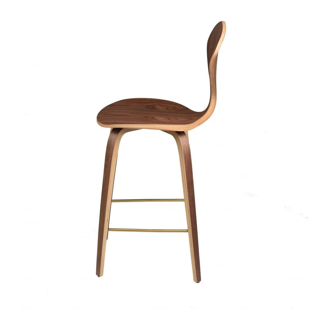 Satine Counter Stool-Nuevo-NUEVO-HGEM787-Bar StoolsWalnut & Black Leather-1-France and Son