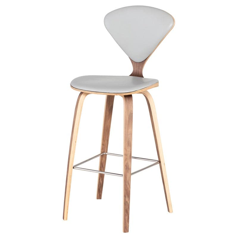 Satine Bar Stool-Nuevo-NUEVO-HGEM354-Bar StoolsWalnut & Silver footrest-1-France and Son