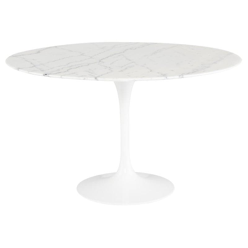 Cal Dining Table-Nuevo-NUEVO-HGEM857-Dining TablesWhite marble-Large-1-France and Son