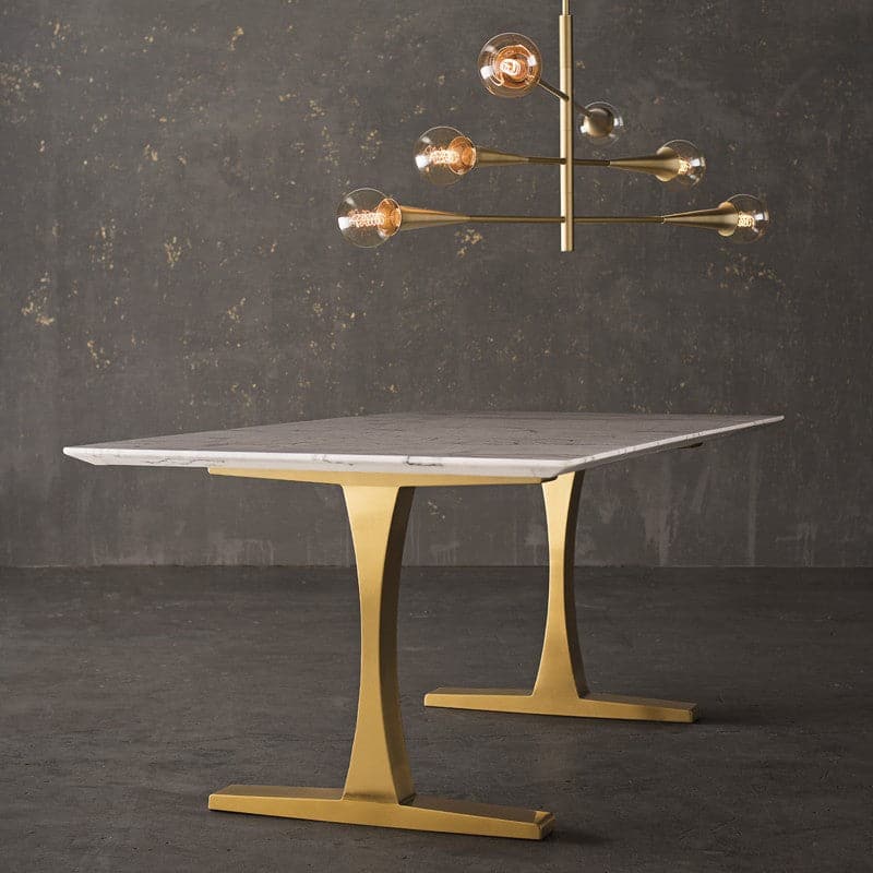 Toulouse Dining Table-Nuevo-NUEVO-HGNA482-Dining TablesSmall-Gold Legs-White-1-France and Son