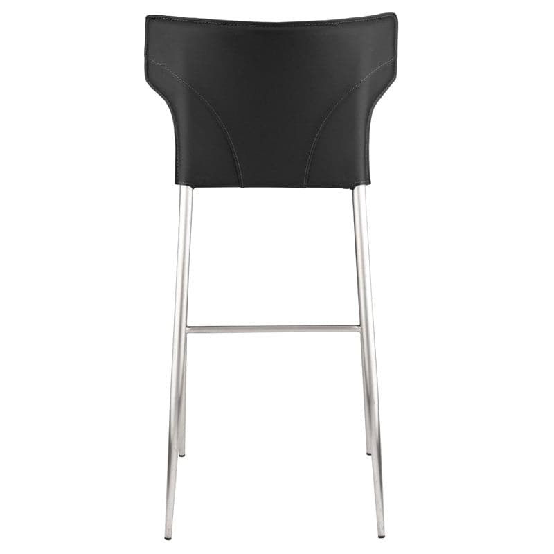 Wayne Counter Stool-Nuevo-NUEVO-HGND155-Bar StoolsBlack leather legs-Black-1-France and Son