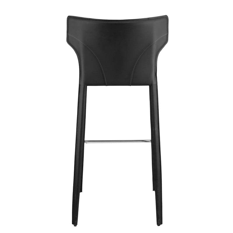 Wayne Counter Stool-Nuevo-NUEVO-HGND155-Bar StoolsBlack leather legs-Black-1-France and Son