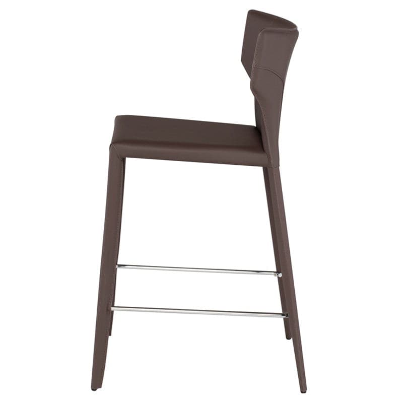 Wayne Counter Stool-Nuevo-NUEVO-HGND155-Bar StoolsBlack leather legs-Black-1-France and Son