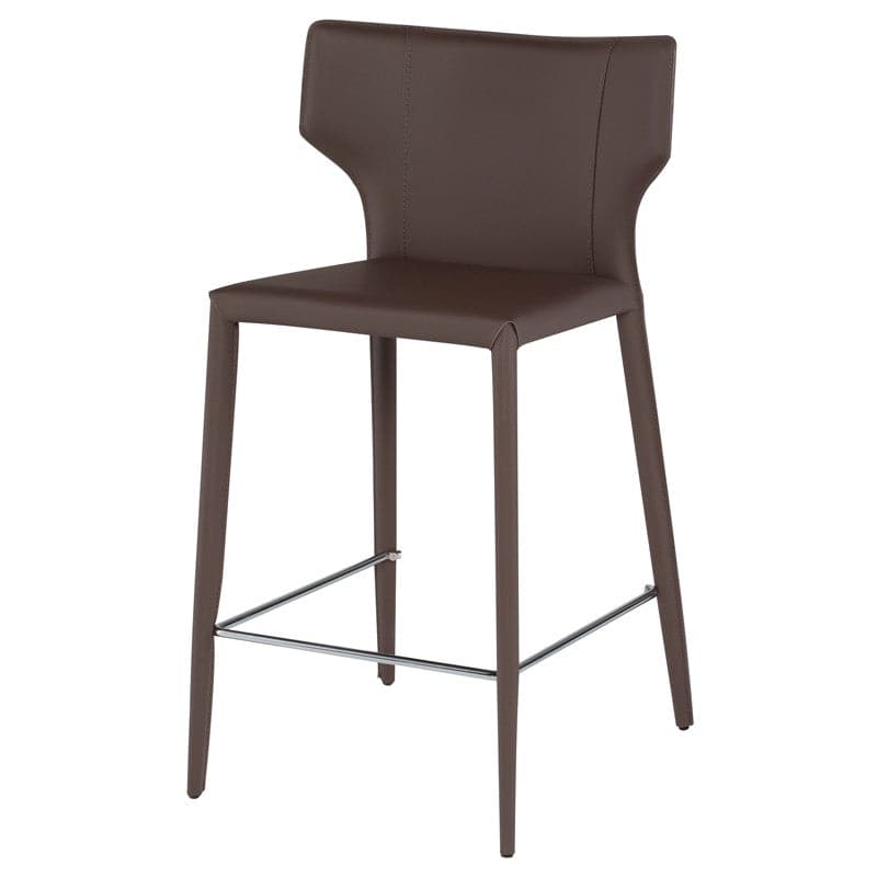 Wayne Counter Stool-Nuevo-NUEVO-HGND155-Bar StoolsBlack leather legs-Black-1-France and Son