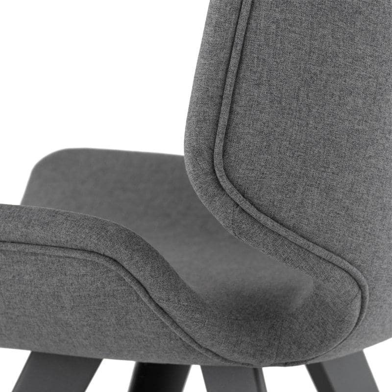 Astra Dining Chair-Nuevo-NUEVO-HGNE100-Dining ChairsShadow Grey velour seat & titanium steel legs-1-France and Son