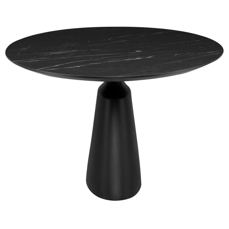 Taji Dining Table - Round-Nuevo-NUEVO-HGNE294-Dining TablesLarge-Ceramic on Top-Black-1-France and Son