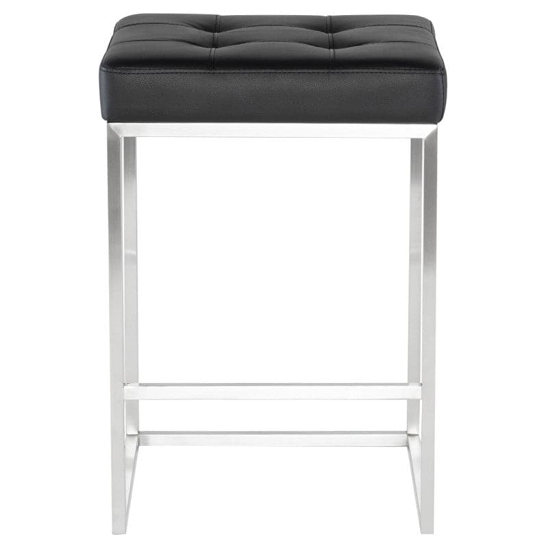 Chi Counter Stool-Nuevo-NUEVO-HGSX513-Bar StoolsPeacock Blue velour & brushed stainless frame-8-France and Son