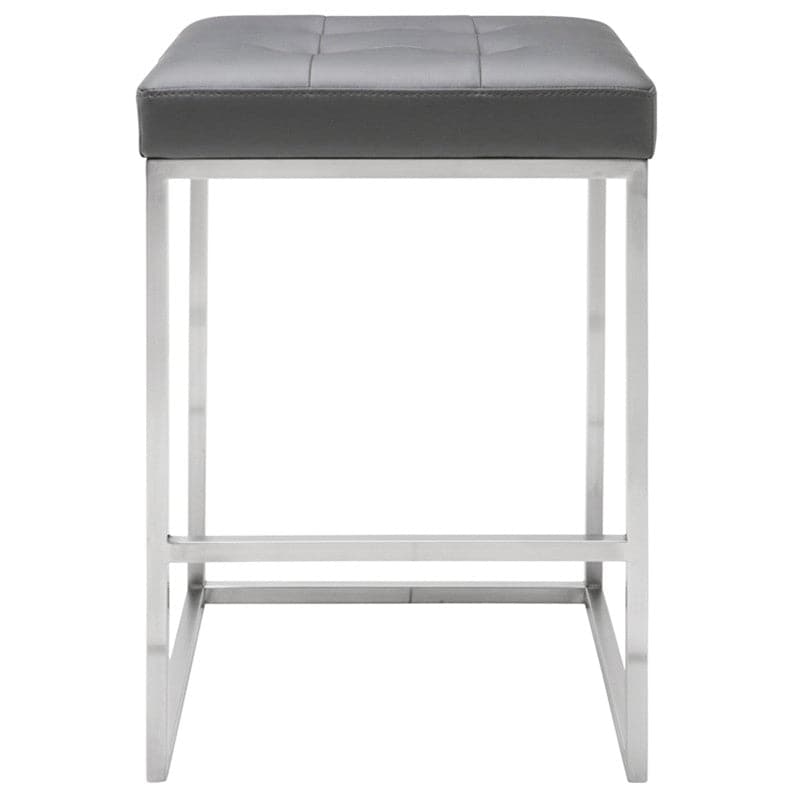 Chi Counter Stool-Nuevo-NUEVO-HGSX513-Bar StoolsPeacock Blue velour & brushed stainless frame-8-France and Son
