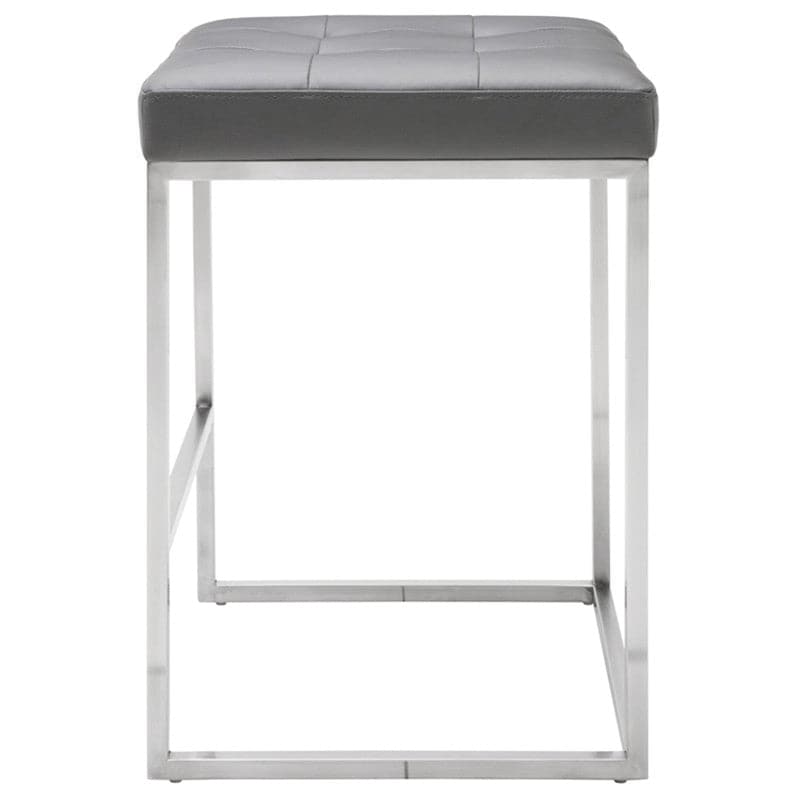 Chi Counter Stool-Nuevo-NUEVO-HGSX513-Bar StoolsPeacock Blue velour & brushed stainless frame-8-France and Son