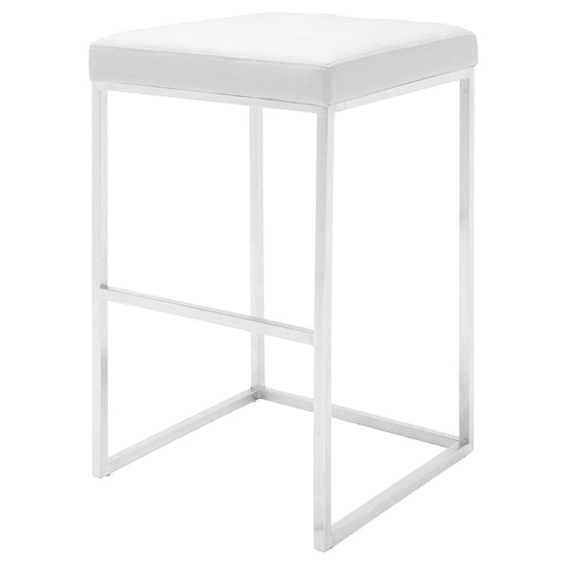 Chi Bar Stool-Nuevo-NUEVO-HGSX524-Bar StoolsTarnished Silver velour & brushed stainless frame-2-France and Son