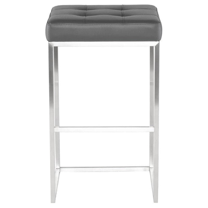 Chi Bar Stool-Nuevo-NUEVO-HGSX524-Bar StoolsTarnished Silver velour & brushed stainless frame-2-France and Son