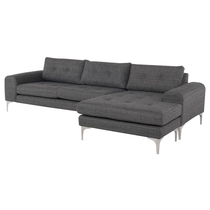 Colyn Sectional-Nuevo-NUEVO-HGSC275-SectionalsGreen Velour-Brushed Steel-1-France and Son