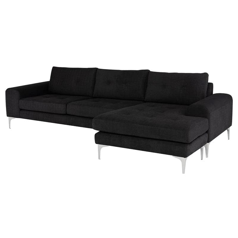 Colyn Sectional-Nuevo-NUEVO-HGSC275-SectionalsGreen Velour-Brushed Steel-1-France and Son