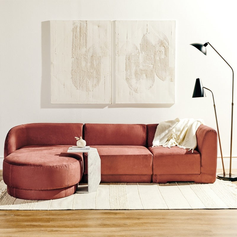 Seraphina Modular Sectional-Nuevo-NUEVO-HGSN382-SectionalsButtermilk Boucle-Right Arm-1-France and Son