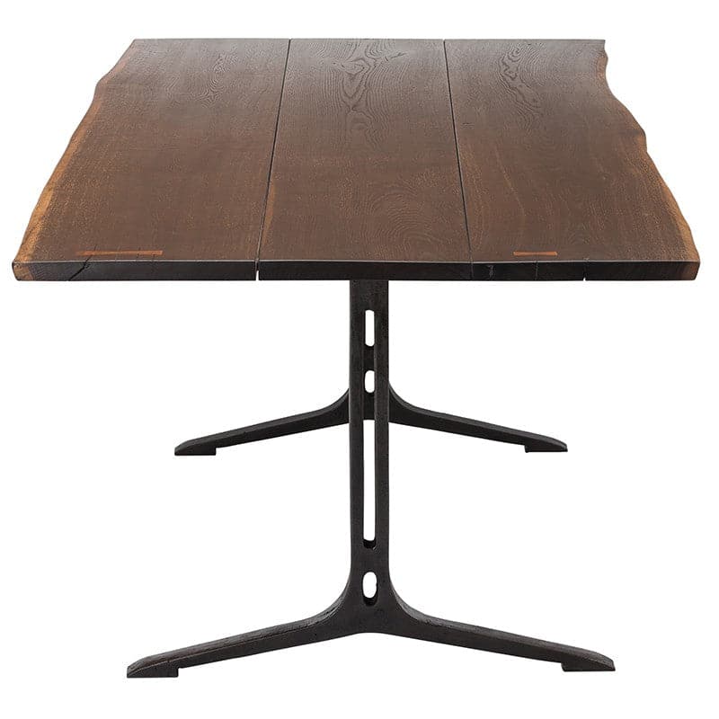 Samara Dining Table-Nuevo-NUEVO-HGSR554-Dining Tablesblack cast iron legs-seared oak-1-France and Son