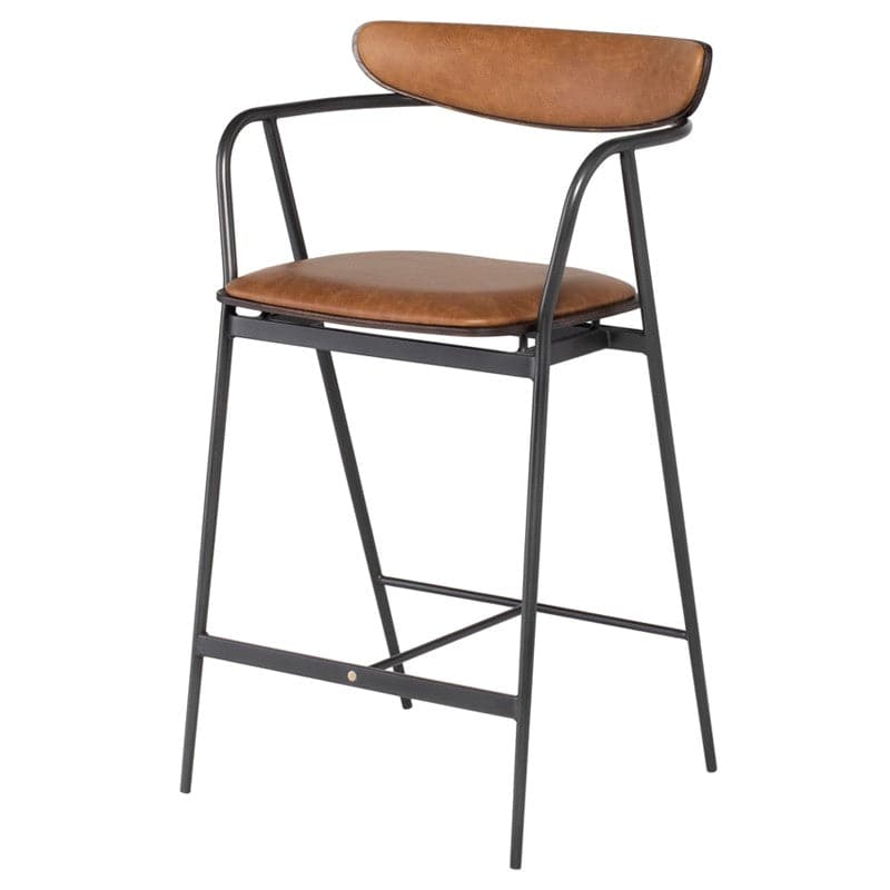 Gianni Counter Stool-Nuevo-NUEVO-HGSR797-Bar StoolsBlack-Leather-1-France and Son