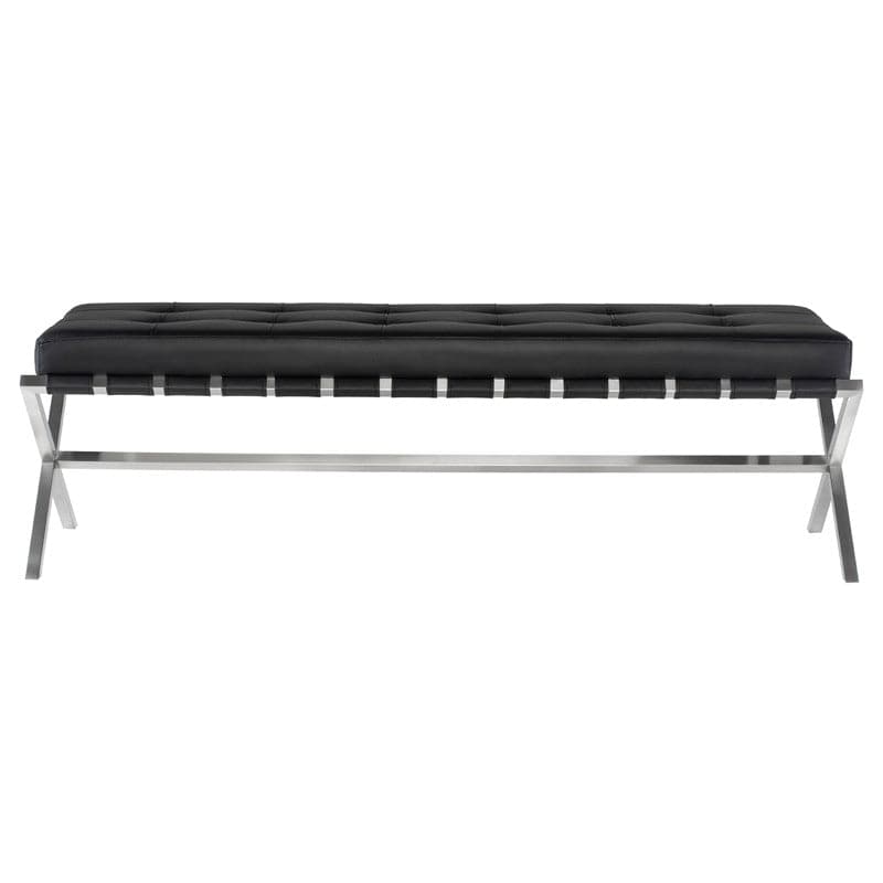 Auguste Bench-Nuevo-NUEVO-HGTB371-BenchesLarge-black naugahyde-brushed gold base-1-France and Son