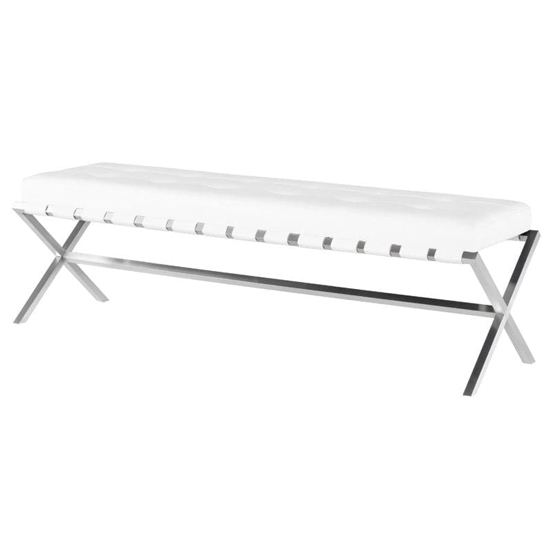 Auguste Bench-Nuevo-NUEVO-HGTB371-BenchesLarge-black naugahyde-brushed gold base-1-France and Son