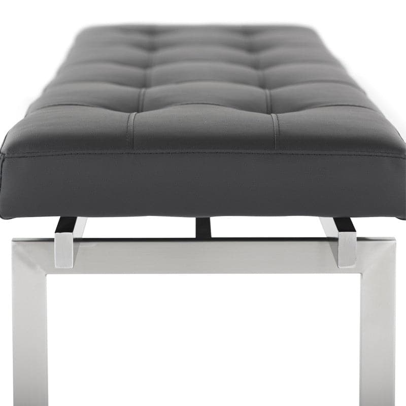 Louve Bench-Nuevo-NUEVO-HGTB130-BenchesSmall-brushed stainless base-black-1-France and Son