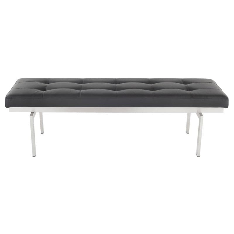 Louve Bench-Nuevo-NUEVO-HGTB130-BenchesSmall-brushed stainless base-black-1-France and Son