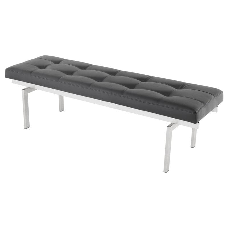 Louve Bench-Nuevo-NUEVO-HGTB130-BenchesSmall-brushed stainless base-black-1-France and Son