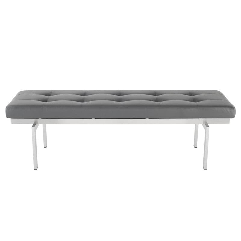 Louve Bench-Nuevo-NUEVO-HGTB130-BenchesSmall-brushed stainless base-black-1-France and Son