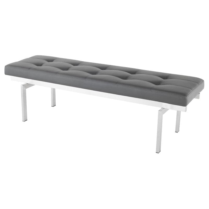 Louve Bench-Nuevo-NUEVO-HGTB130-BenchesSmall-brushed stainless base-black-1-France and Son