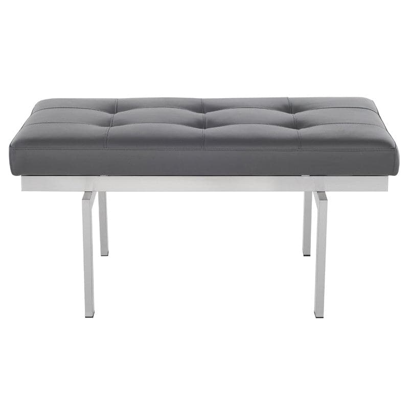 Louve Bench-Nuevo-NUEVO-HGTB130-BenchesSmall-brushed stainless base-black-1-France and Son