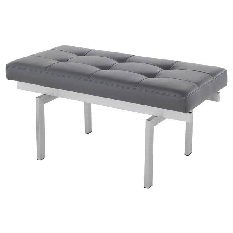 Louve Bench-Nuevo-NUEVO-HGTB130-BenchesSmall-brushed stainless base-black-1-France and Son