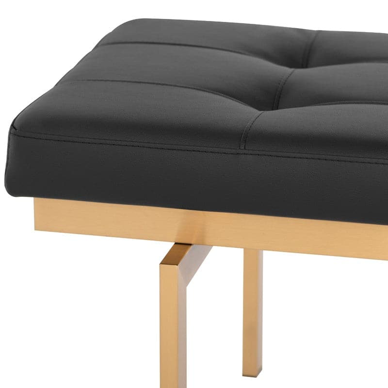 Louve Bench-Nuevo-NUEVO-HGTB130-BenchesSmall-brushed stainless base-black-1-France and Son