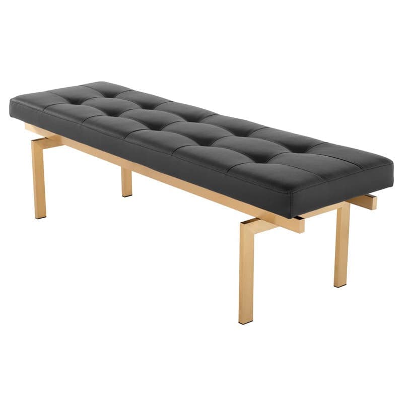 Louve Bench-Nuevo-NUEVO-HGTB130-BenchesSmall-brushed stainless base-black-1-France and Son