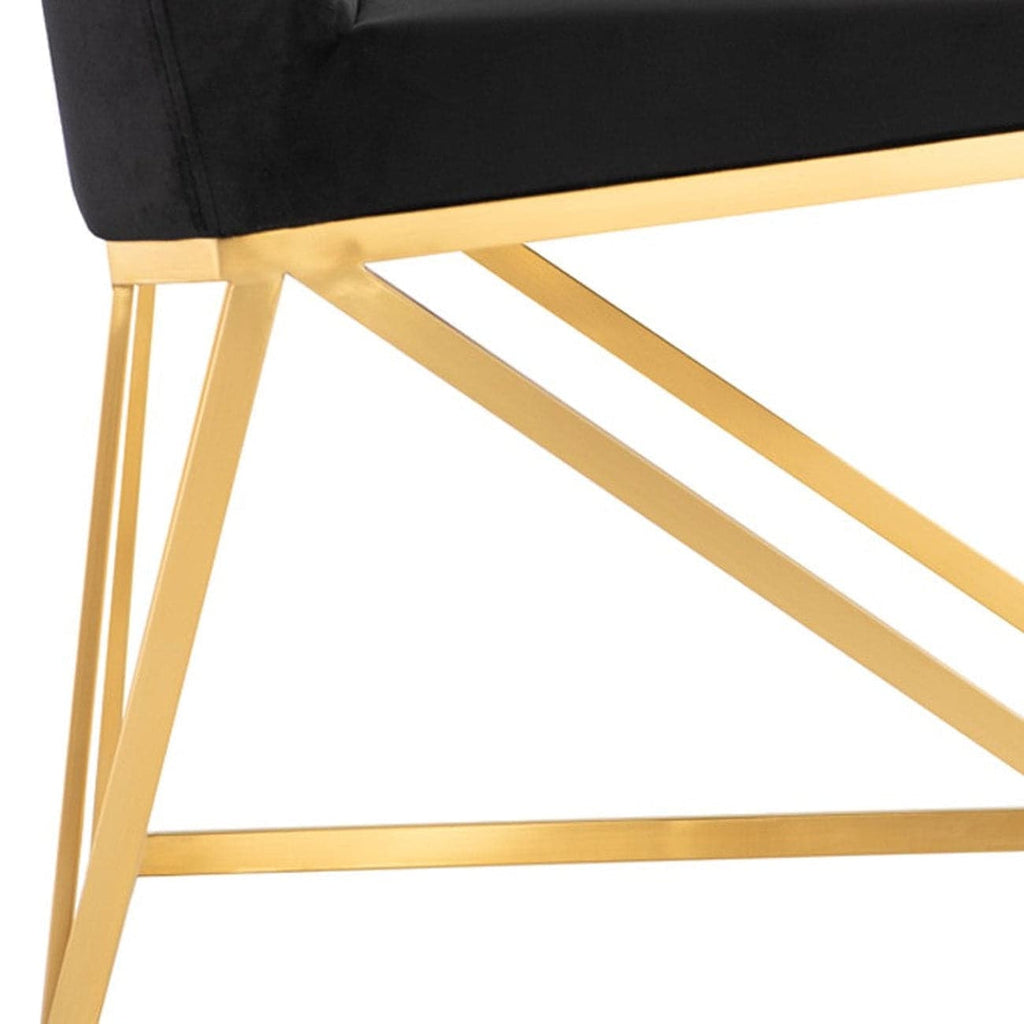Caprice Dining Chair-Nuevo-NUEVO-HGTB317-Dining Chairsbrushed gold frame-black naugahyde-1-France and Son
