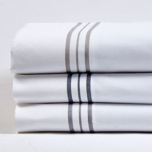 Hem Stripe Sheet Set-Ann Gish-ANNGISH-YSETSSCSCK-WHI-GRY-BeddingWhite Grey-Cal King-1-France and Son
