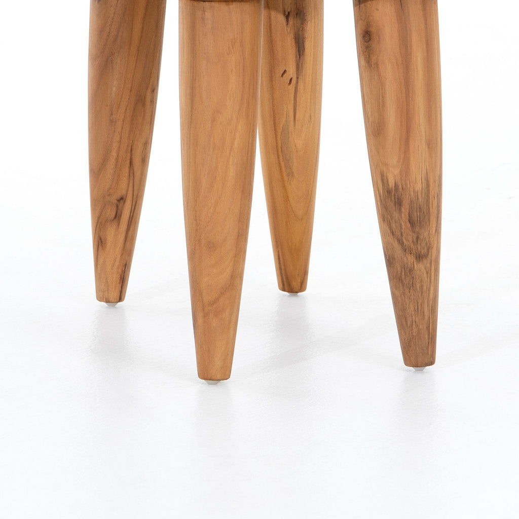 Zuri Outdoor Stool-Four Hands-FH-JLAN-242-Stools & OttomansAged Natural Teak-1-France and Son