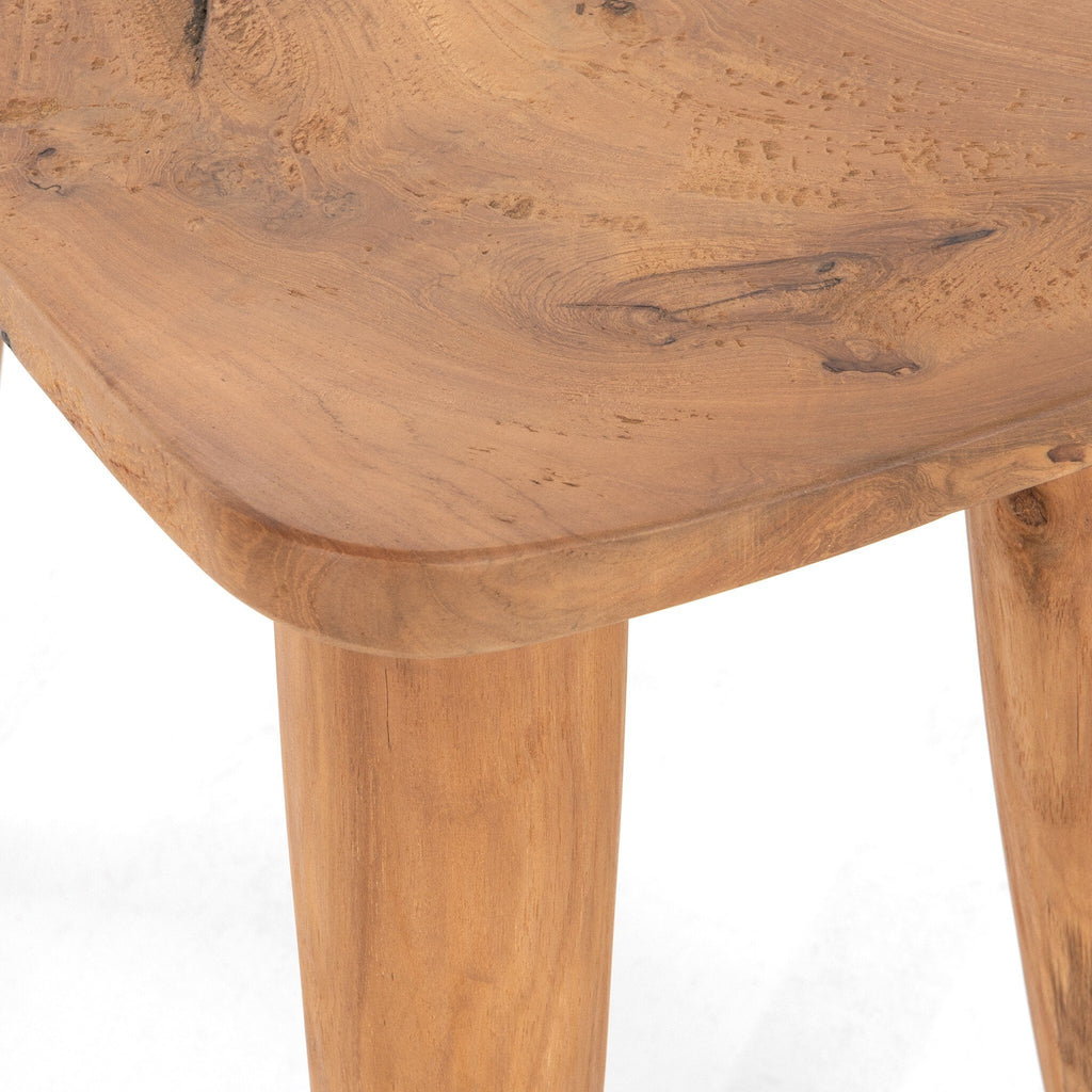 Zuri Outdoor Stool-Four Hands-FH-JLAN-242-Stools & OttomansAged Natural Teak-1-France and Son